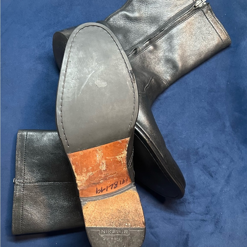Cole Haan Men's Cole Haan Black Leather Side Zip Boots NikeAir Sole Men's 11 - Picture 7 of 8